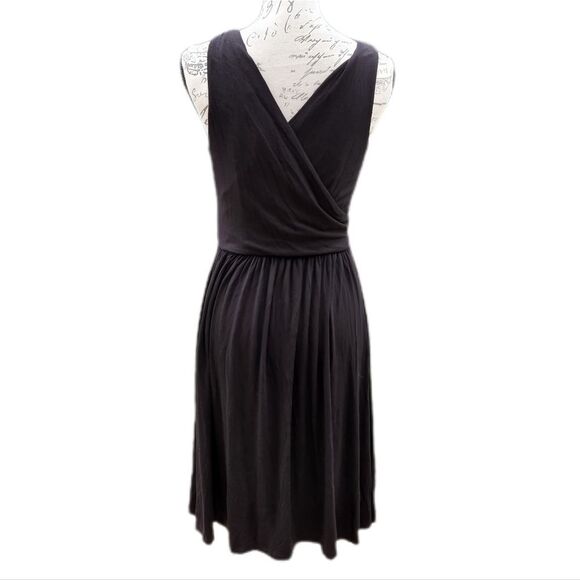 Loft -717 cross front and back black‎ dress faux wrap Women's Small - Picture 3 of 8